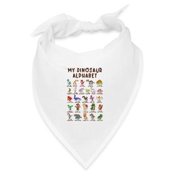 Dinosaurier Alphabet Lernen Abezear Geschenk - Bandana Dreieckstuch - Weiß - Vorne
