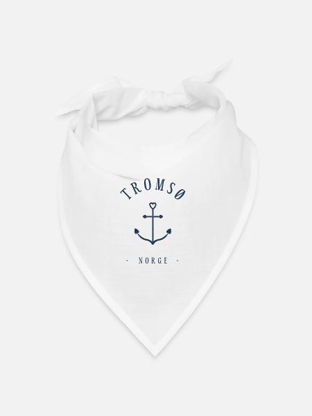 Tromsö Norwegen Tattoo Anker Herz Love Hygge - Bandana Dreieckstuch - Weiß