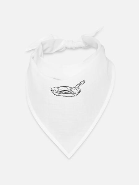 Pfanne Koch Kochen - Bandana Dreieckstuch - Weiß