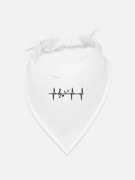 Musiknoten - Bandana Dreieckstuch - Weiß