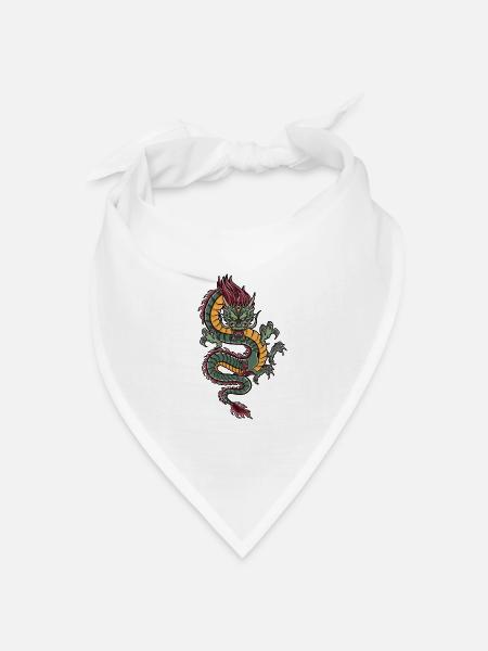 mit chinesischen Drachen chinesischem Drache - Bandana Dreieckstuch - Weiß