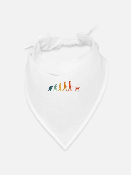 Whippet Evoluition Retro Windhund Sighthound - Bandana Dreieckstuch - Weiß