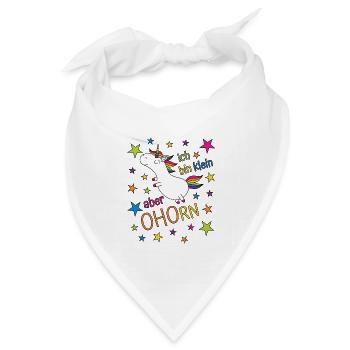 Einhorn Ich bin klein aber ohorn - klein aber oho - Bandana Dreieckstuch - Weiß - Vorne