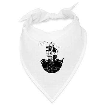 Seemann mit Fisch - Bandana Dreieckstuch - Weiß - Vorne
