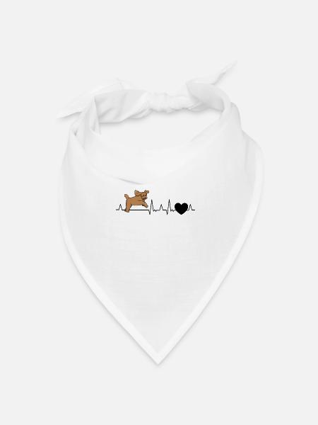 Labradoodle Herzschlag Goldendoodle Geschenk - Bandana Dreieckstuch - Weiß