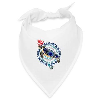 Meer ist kein Müll - Bandana Dreieckstuch - Weiß - Vorne