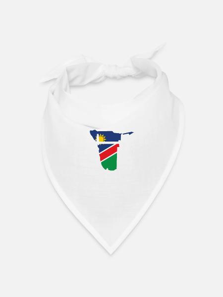 Namibia Herzschlag Flagge Vintage Namibia - Bandana Dreieckstuch - Weiß