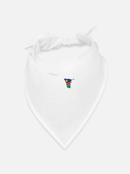 Namibia Herzschlag Flagge Vintage Namibia - Bandana Dreieckstuch - Weiß