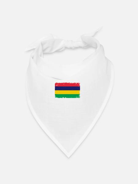 Mauritius Herzschlag Flagge Vintage Mauritius - Bandana Dreieckstuch - Weiß