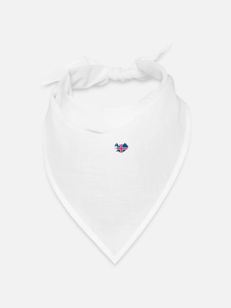 Island Herzschlag Flagge Vintage Island - Bandana Dreieckstuch - Weiß