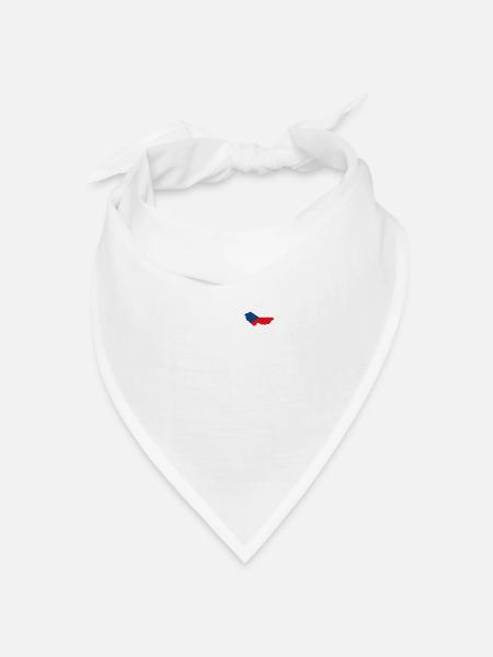 Tschechien Herzschlag Flagge Vintage Tschechien - Bandana Dreieckstuch - Weiß