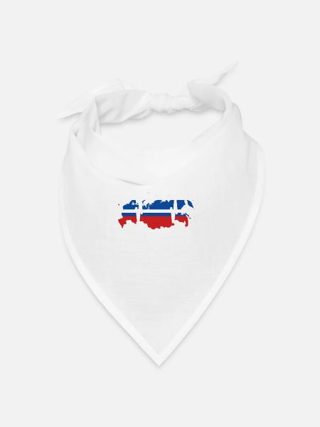 Russland Herzschlag Flagge Vintage Russland - Bandana Dreieckstuch - Weiß