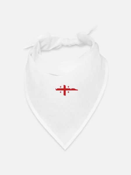 Georgien Herzschlag Flagge Vintage Georgien - Bandana Dreieckstuch - Weiß
