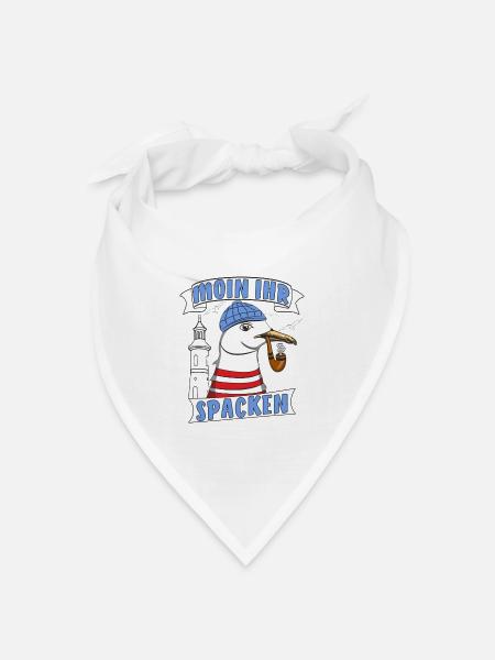 MÖWE MOIN IHR SPACKEN - Bandana Dreieckstuch - Weiß