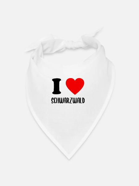 Ich Liebe Schwarzwald Schwarzwälder Geschenk - Bandana Dreieckstuch - Weiß
