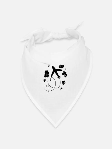 Flugzeug - Bandana Dreieckstuch - Weiß