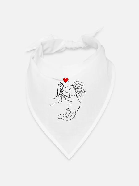 Axolotl - Bandana Dreieckstuch - Weiß