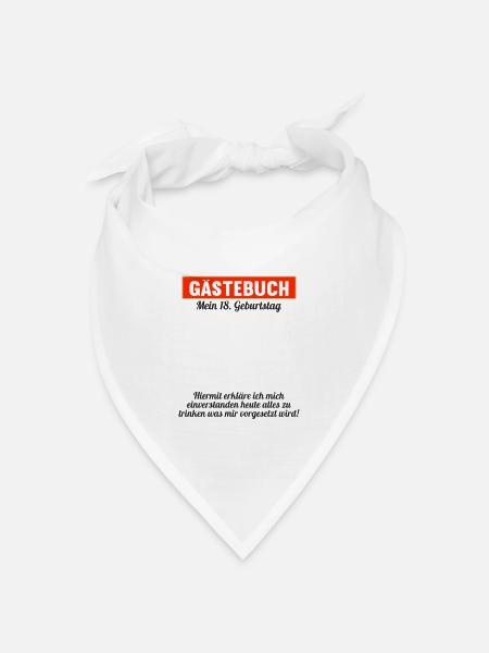 Gästeliste Party 18 Jahre 18 Geburtstag Gästebuch - Bandana Dreieckstuch - Weiß
