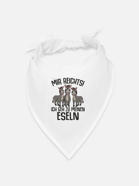 Esel - Bandana Dreieckstuch - Weiß