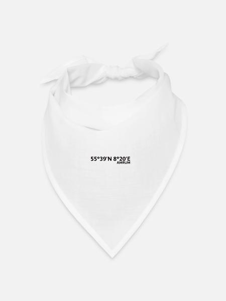 Amrum Koordinaten - Bandana Dreieckstuch - Weiß