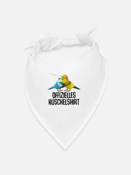 Wellensittich - Bandana Dreieckstuch - Weiß