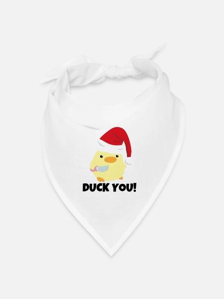 Duck You! Weihnachten Duck With Knife Meme - Bandana Dreieckstuch - Weiß