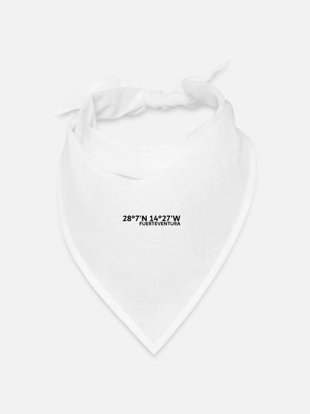 Fuerteventura Koordinaten - Bandana Dreieckstuch - Weiß