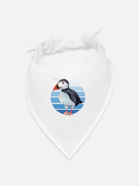Papageitaucher Puffin Papagei Lunde Vogel Geschenk - Bandana Dreieckstuch - Weiß