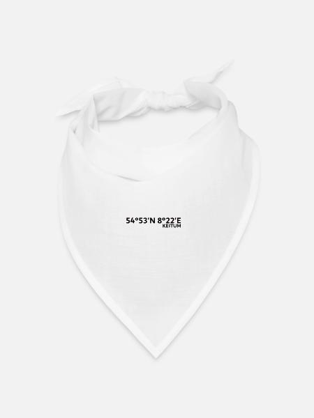 Keitum Koordinaten - Bandana Dreieckstuch - Weiß