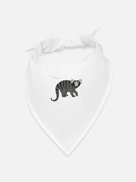 Marmosetten Affe - Bandana Dreieckstuch - Weiß