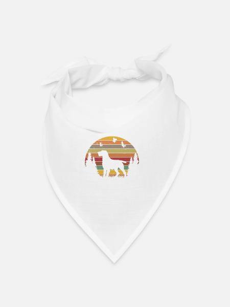 Deutsch Drahthaar Retro German Wirehaired - Bandana Dreieckstuch - Weiß