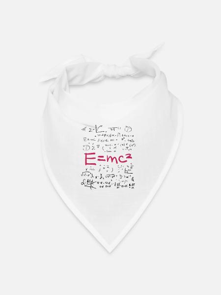 Physik und Mathematik Formeln EMC2 - Bandana Dreieckstuch - Weiß