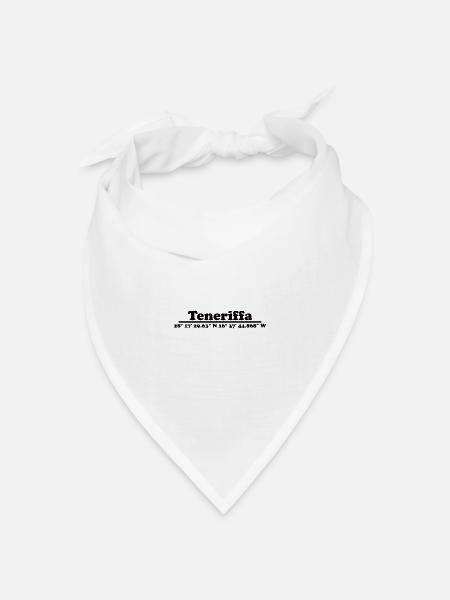 Teneriffa Koordinaten - Bandana Dreieckstuch - Weiß