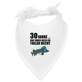 Anglergeschenk zum 30 Geburtstag 30 Ehrentag - Bandana Dreieckstuch - Weiß - Vorne