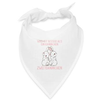 Hase Häschen was ist besser als ein Kaninchen - Bandana Dreieckstuch - Weiß - Vorne