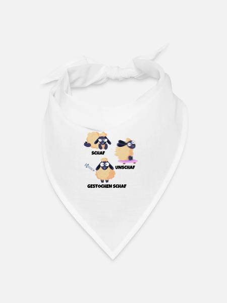 Schaf Unschaf Gestochen Schaf Wortspiel - Bandana Dreieckstuch - Weiß