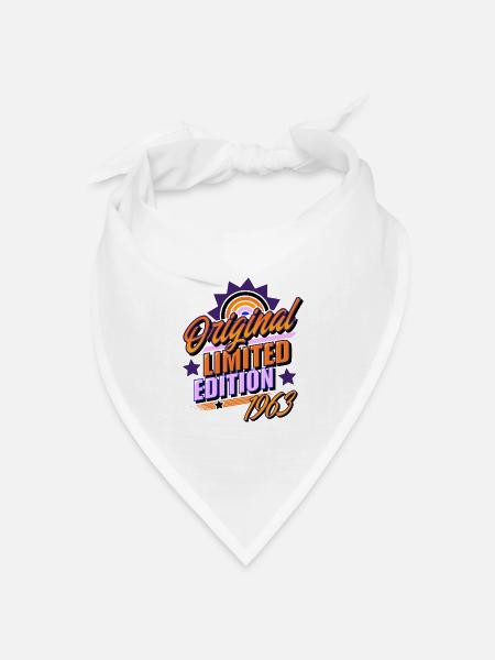 1963 Geburtsjahr Geburtstag - Bandana Dreieckstuch - Weiß