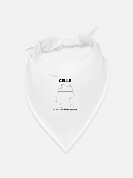 Celle Karte - Bandana Dreieckstuch - Weiß