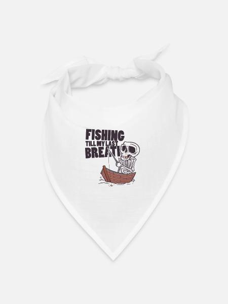 Fisch bis zum Tod - Bandana Dreieckstuch - Weiß