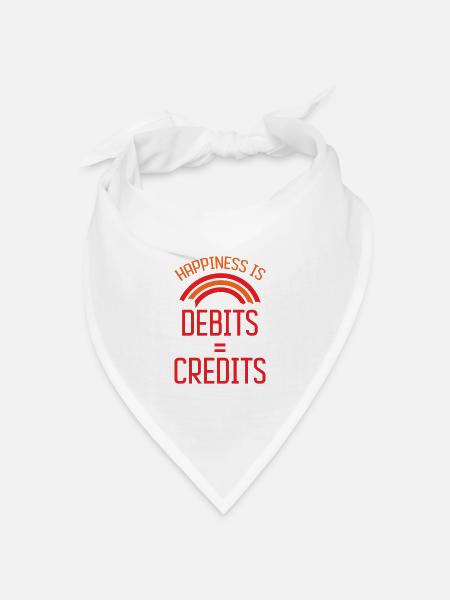 Happiness Is Debits Equals Credits 7 - Bandana Dreieckstuch - Weiß