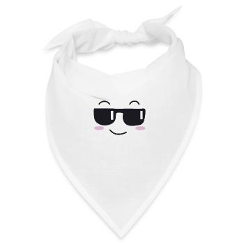 Sonnenbrille lachen Gesicht - Bandana Dreieckstuch - Weiß - Vorne