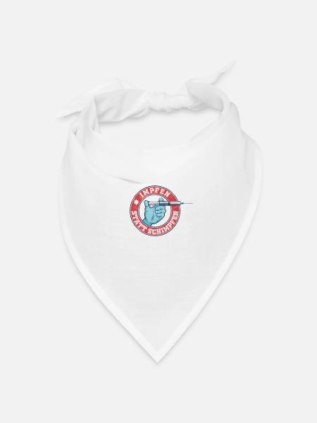 Impfen statt Schimpfen - Bandana Dreieckstuch - Weiß