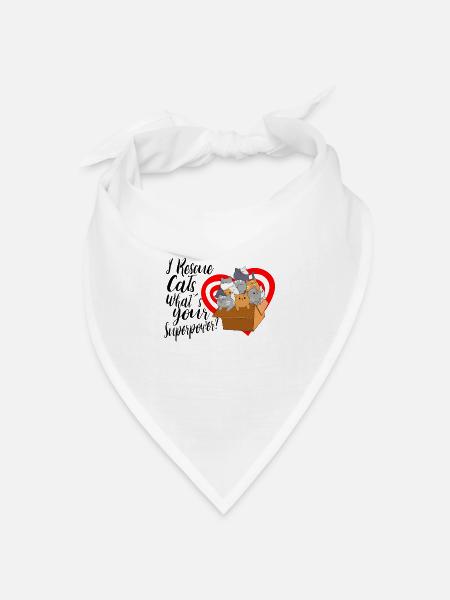 Cat RESCUE ANIMAL RIGHTS RESCUE Cat ADOPTION - Bandana Dreieckstuch - Weiß