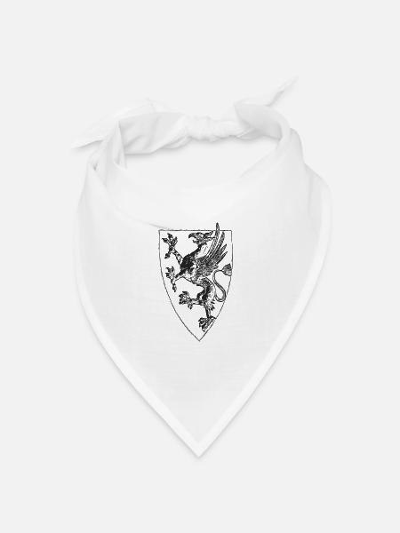 Stehender Greif von Rostock - Bandana Dreieckstuch - Weiß
