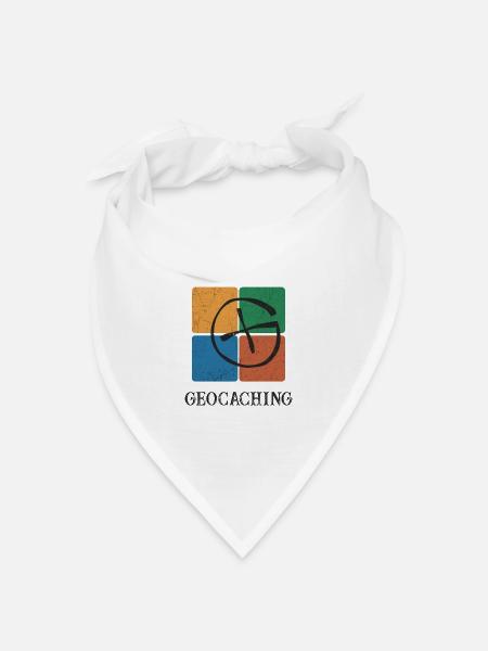 Geocaching Geocacher - Bandana Dreieckstuch - Weiß