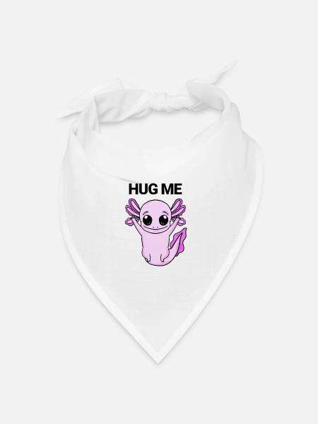 Axolotl Umarmung - Bandana Dreieckstuch - Weiß