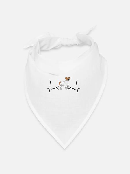 Jack Russell Terrier Herzschlag Parson Russell - Bandana Dreieckstuch - Weiß