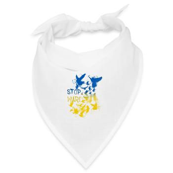 ukraine,stop war,peace,friede,Graffiti - Bandana Dreieckstuch - Weiß - Vorne