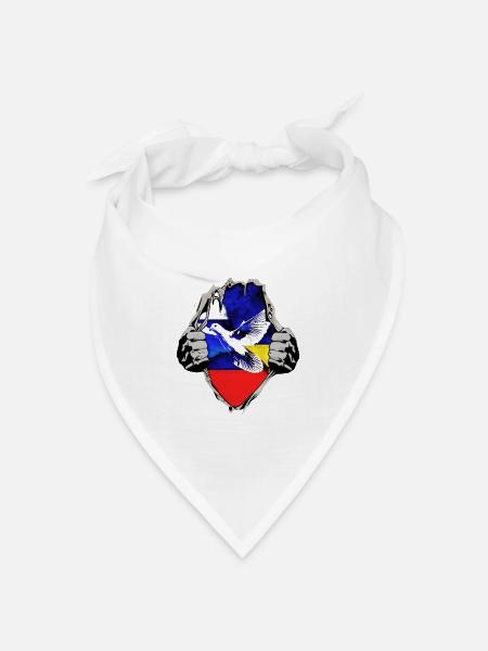 Russland Ukraine Friedenstaube - Bandana Dreieckstuch - Weiß
