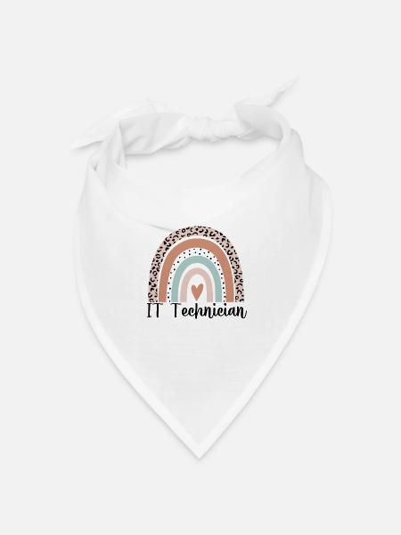 IT-Techniker Rainbow Leopard Lustiger IT-Techniker - Bandana Dreieckstuch - Weiß
